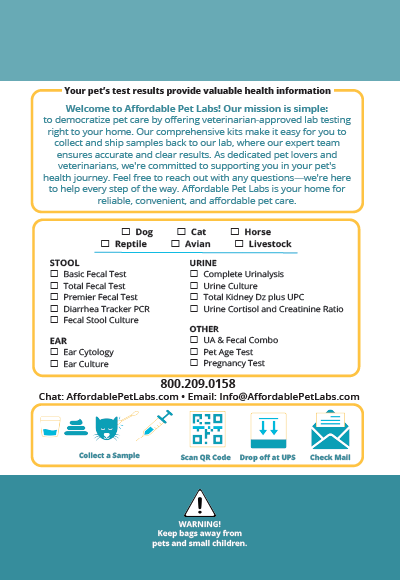 Easy Home Kit: Affordable Pet Labs Complete Urinalysis with Microscopic Evaluation For Dogs