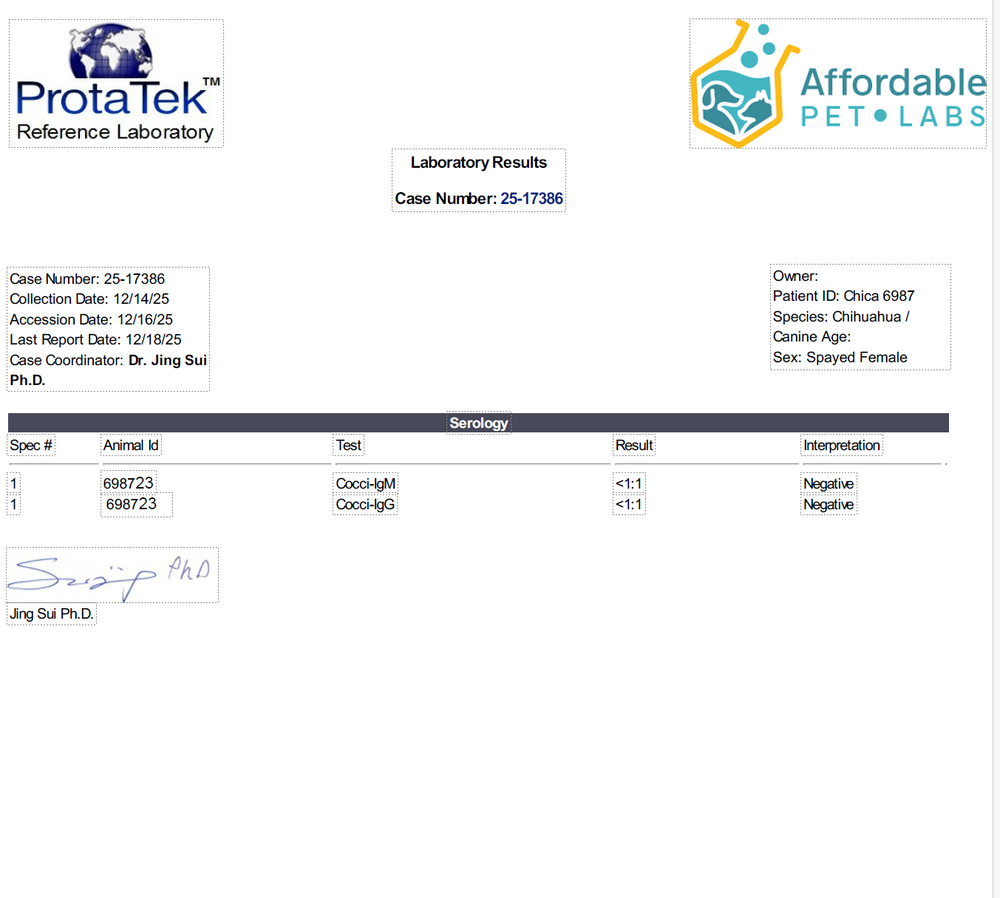 Home-Visit: Affordable Pet Labs Valley Fever Diagnostic Test For Cats
