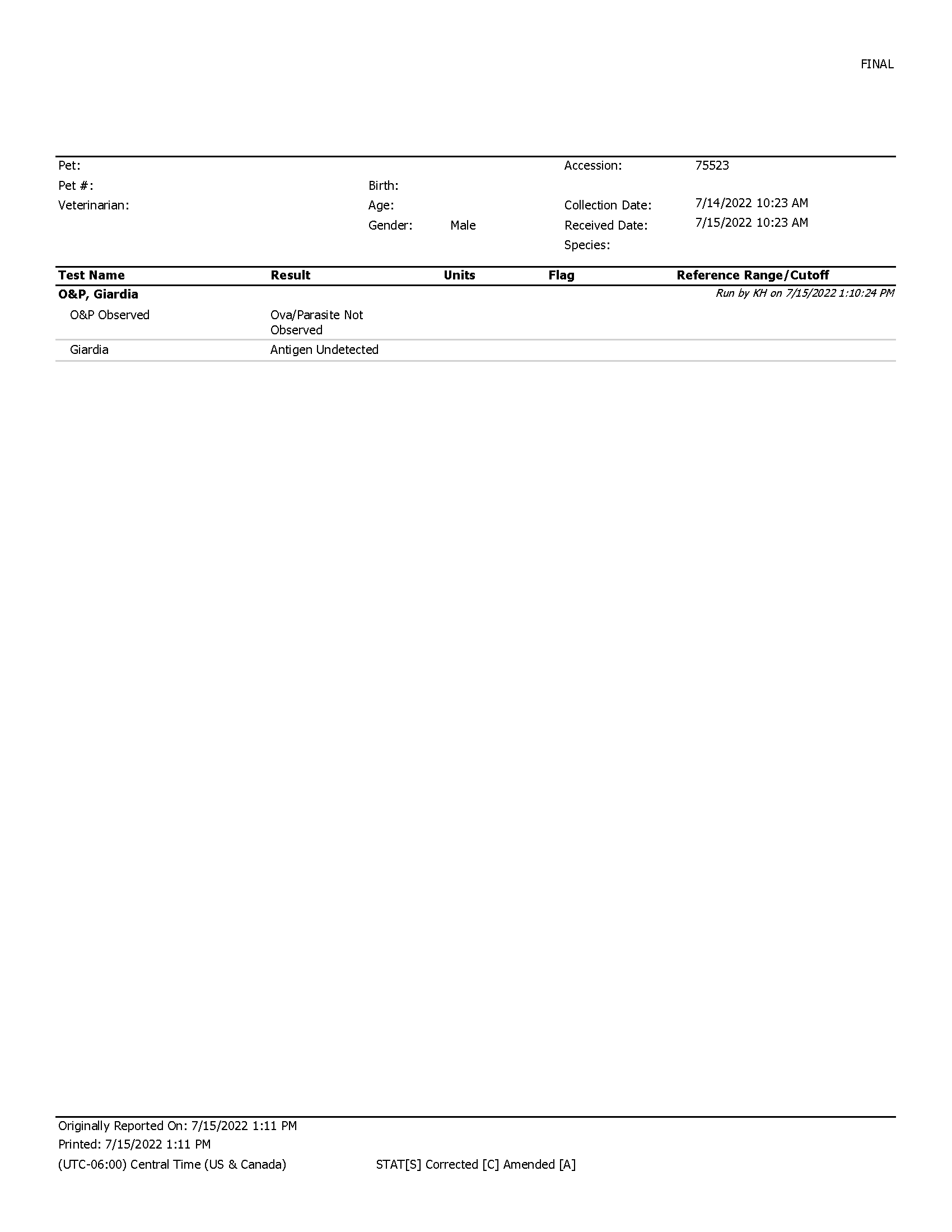 Basic Fecal Diagnostic Test For Dogs